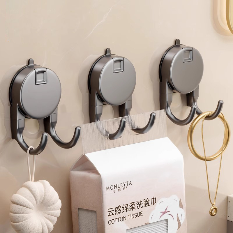Robe Hook Adhesive - 1/4pcs Suction Cup Hook Powerful Vacuum