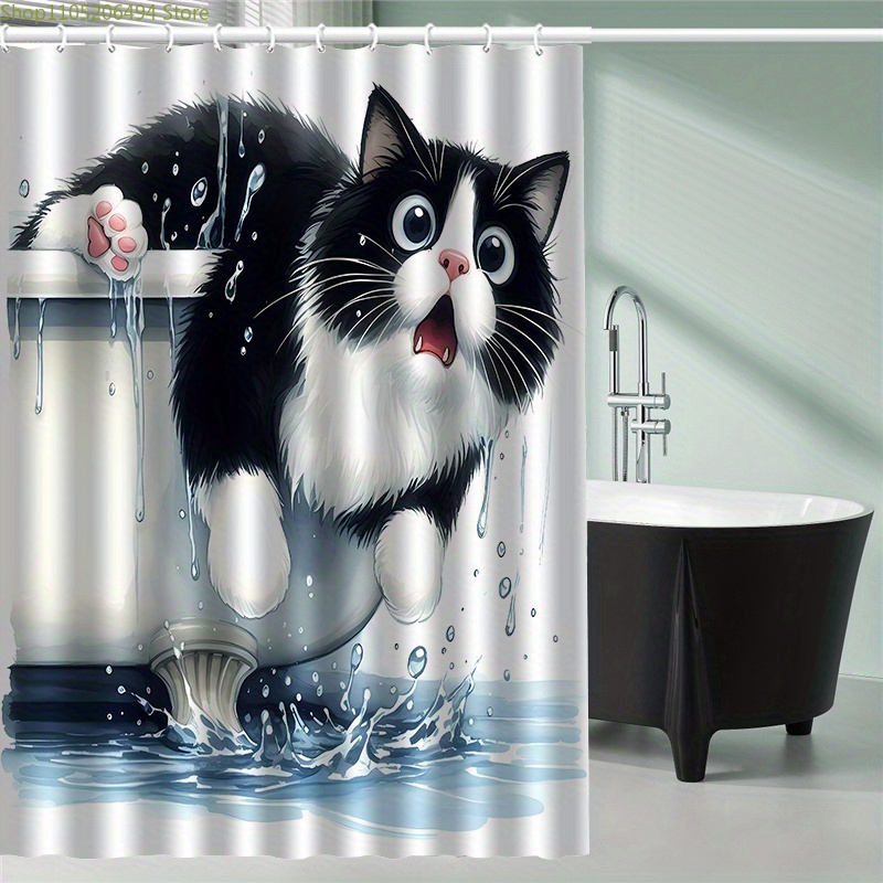 Home Bathroom Ideas - Funny Cat Jumping from Bathtub Shower