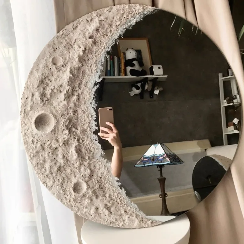 Home Living Bathroom Vanity - Moon Cute Mirror Wall Living Room