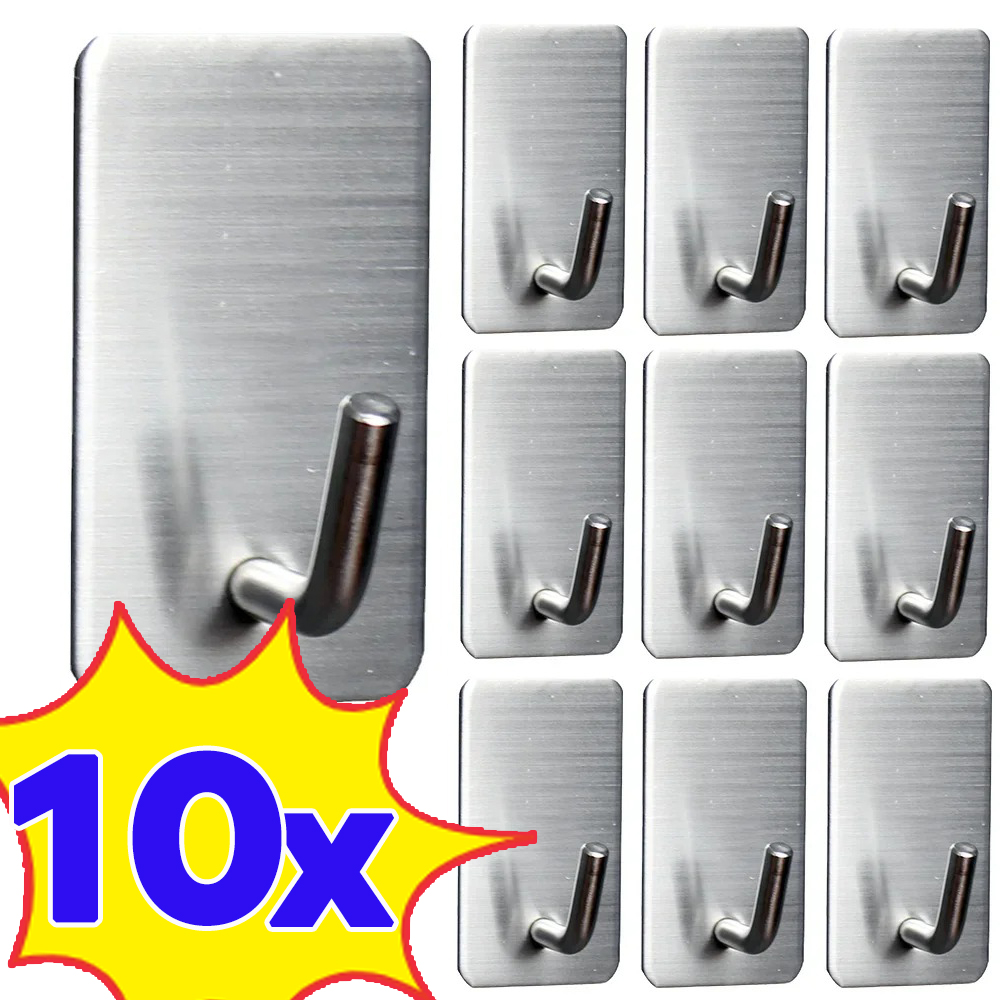 Robe Hook Adhesive - 1-10Pcs Self Adhesive Hook Stainless Steel