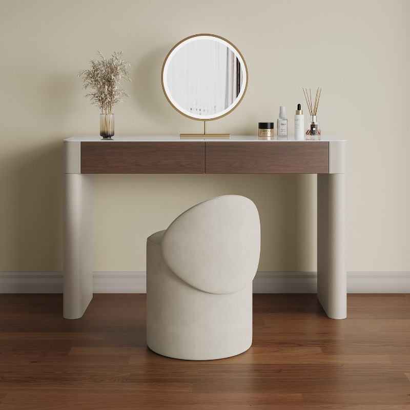 Home Living Bathroom Vanity - Italian Natural Chair Vanity Desk Luxury
