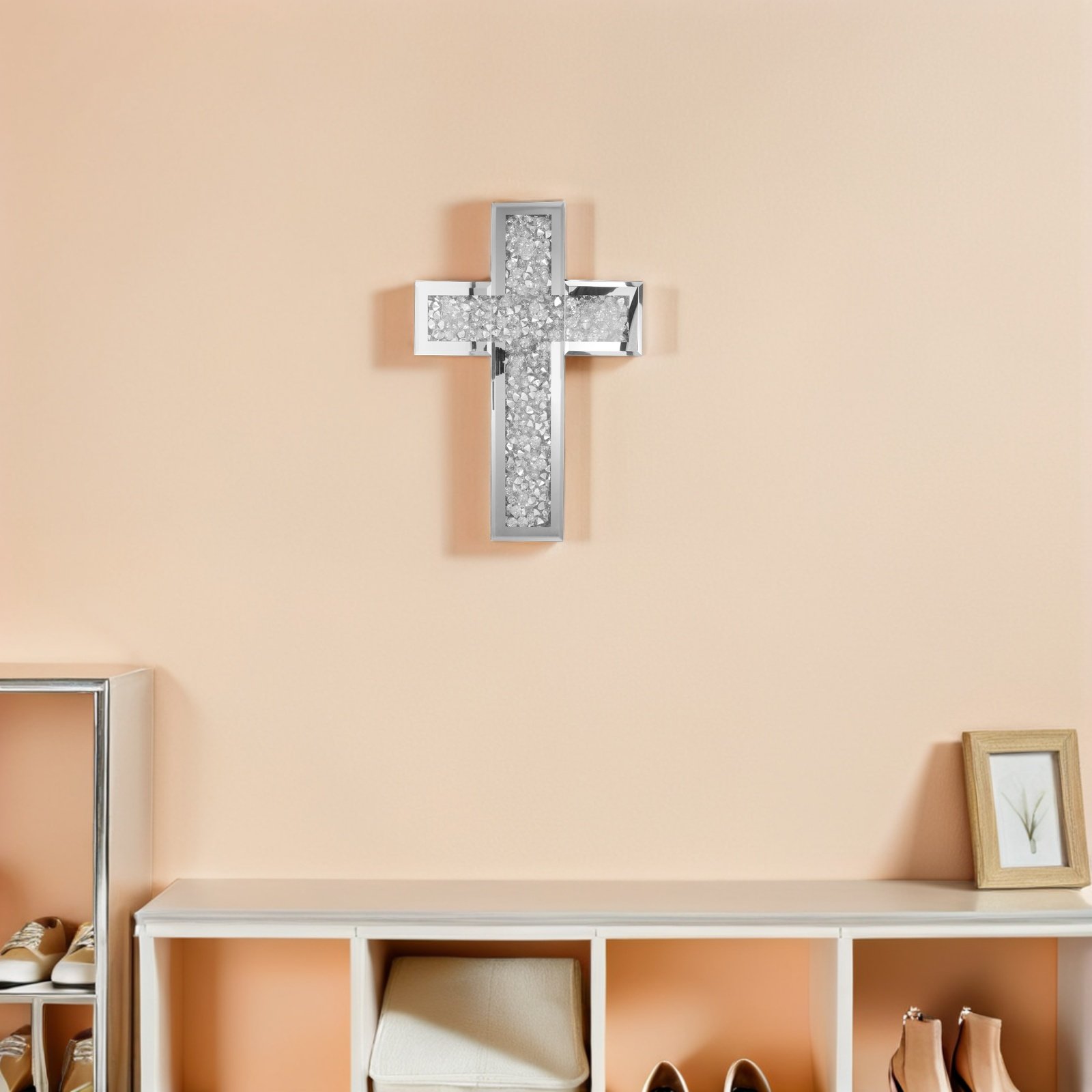 Glass Mirrored Cross Wall Deco - đánh giá và giá Home Bathroom Glass