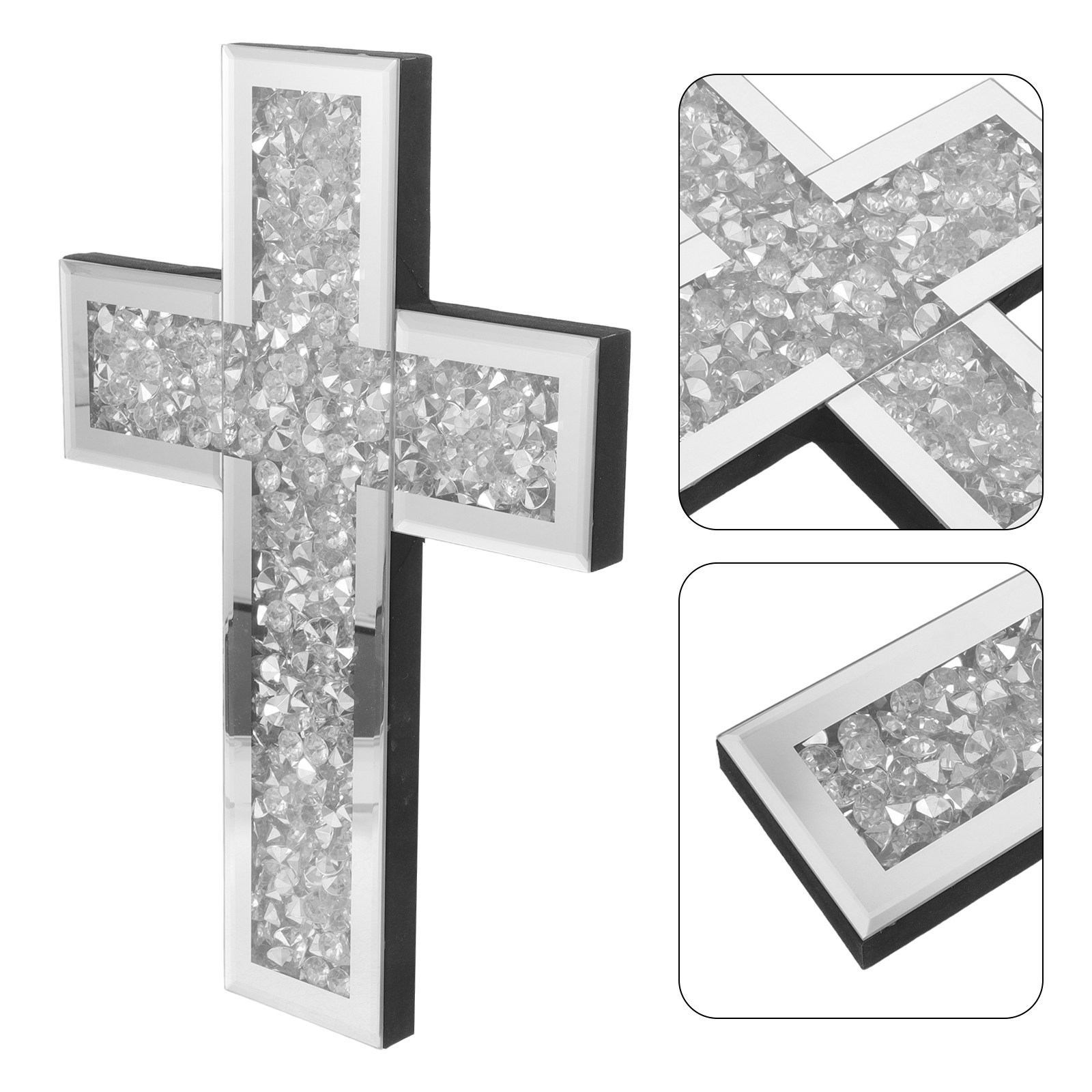 Glass Mirrored Cross Wall Deco - đánh giá và giá Home Bathroom Glass