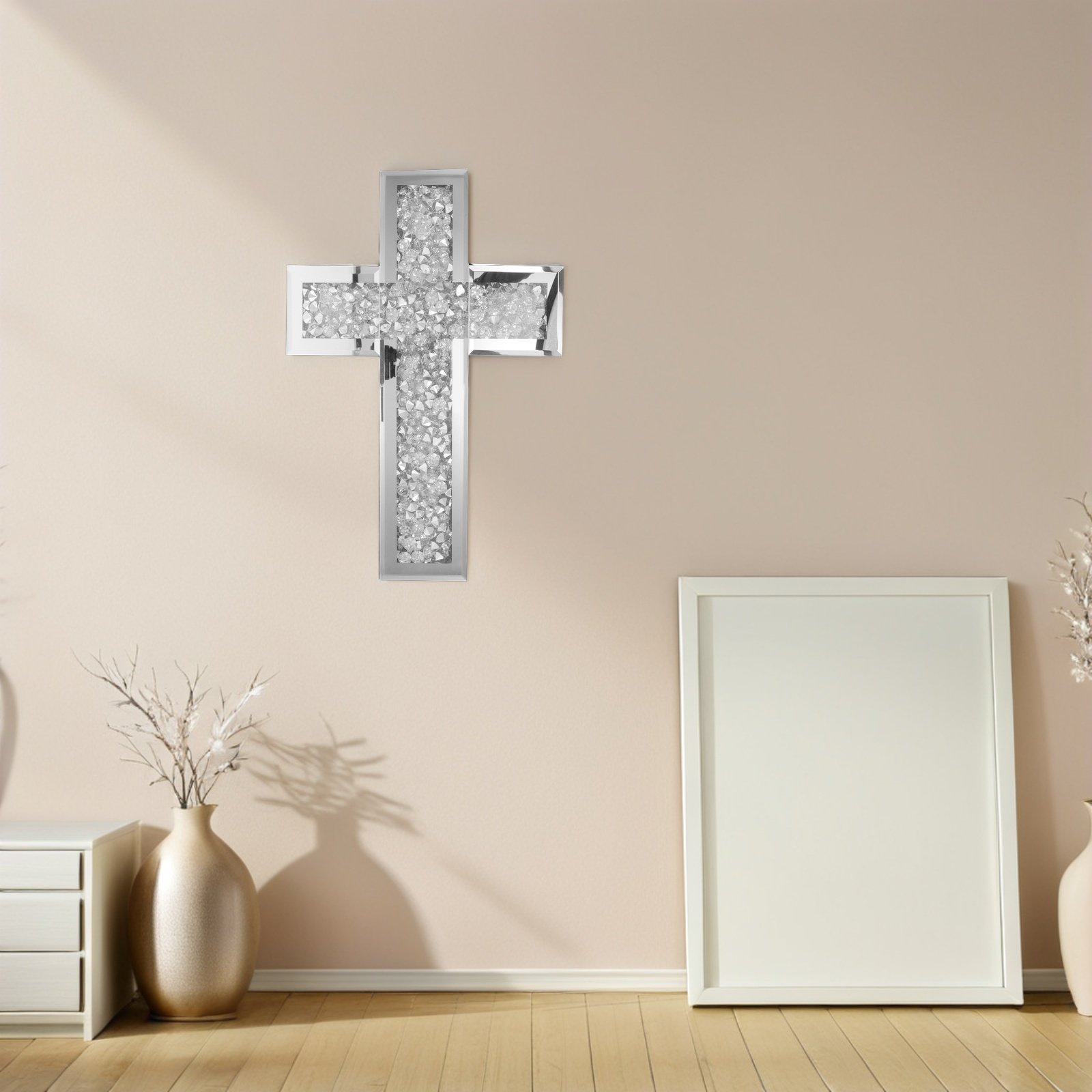 Glass Mirrored Cross Wall Deco - đánh giá và giá Home Bathroom Glass