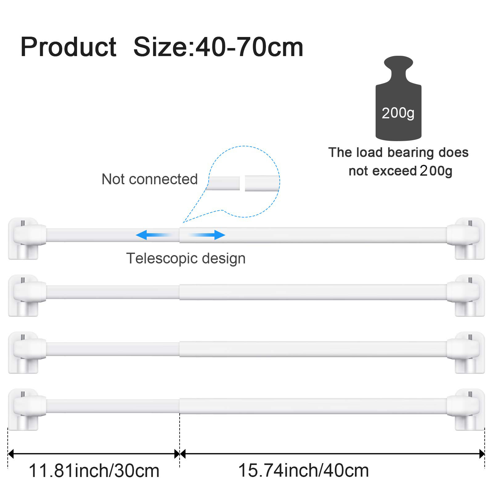 4Pcs Adjustable Curtain Rod Ba - đánh giá và giá Home Bathroom Hardware
