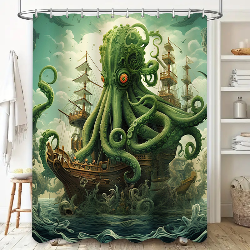 Octopus Ship Shower Curtain Su - đánh giá và giá Home Bathroom Ideas