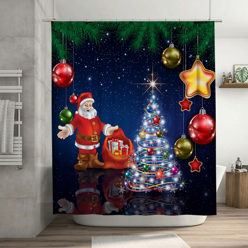 TU Christmas Shower Curtain Sa - đánh giá và giá Home Bathroom Ideas