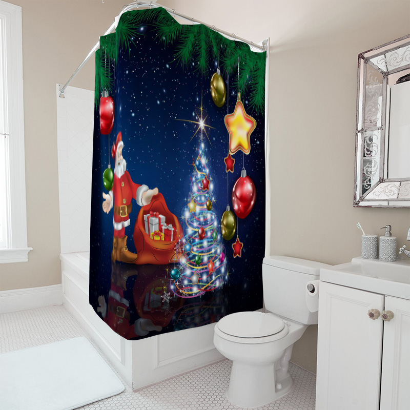 TU Christmas Shower Curtain Sa - đánh giá và giá Home Bathroom Ideas