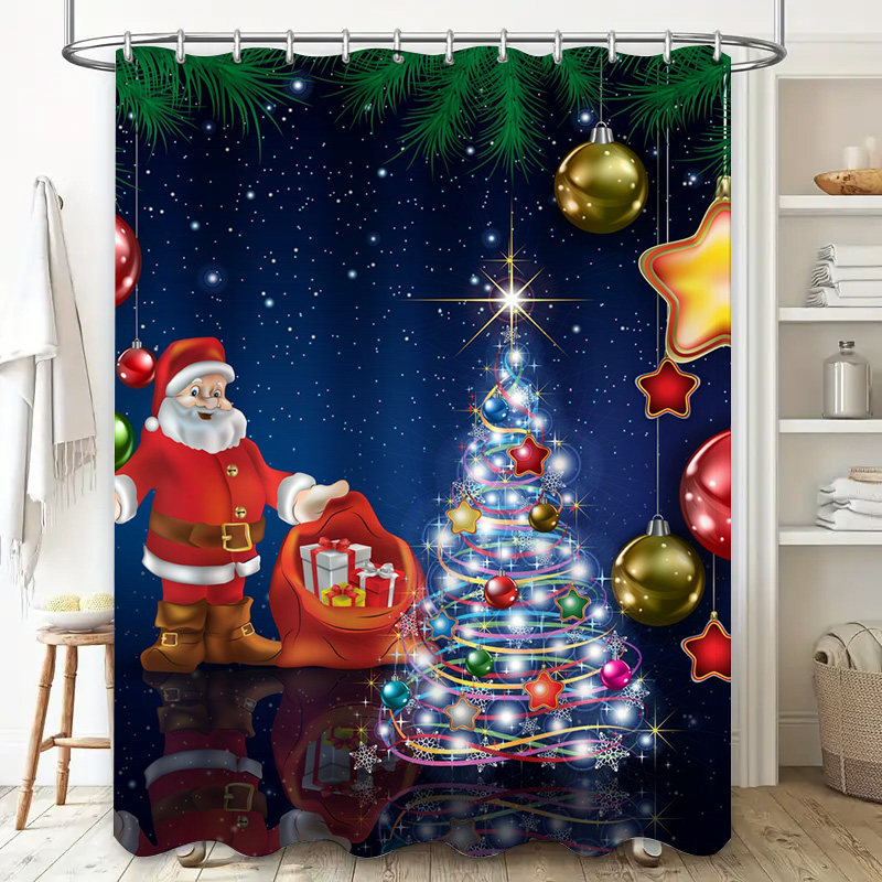 TU Christmas Shower Curtain Sa - đánh giá và giá Home Bathroom Ideas