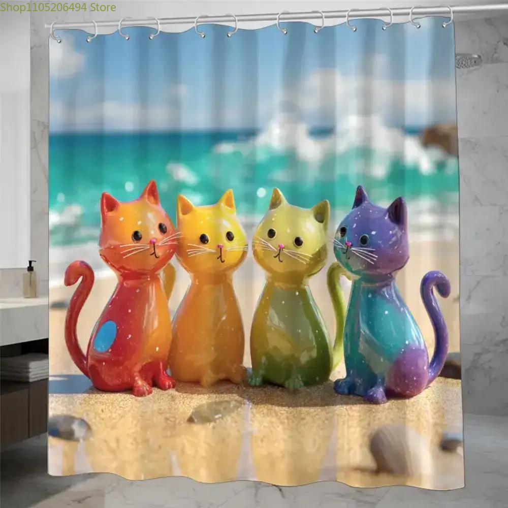 Colorful Rainbow Cats Shower C - đánh giá và giá Home Bathroom Ideas