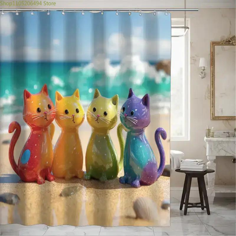 Colorful Rainbow Cats Shower C - đánh giá và giá Home Bathroom Ideas