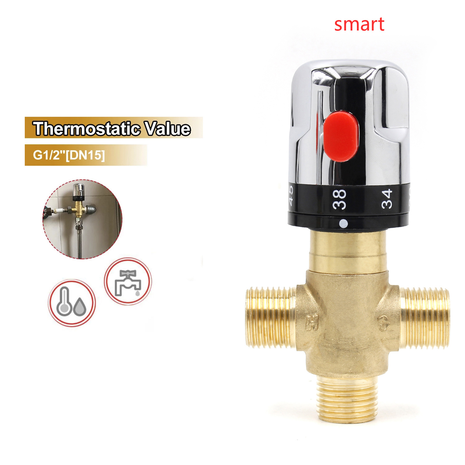 Temperature Control G1/2 Plumb - đánh giá và giá Home Bathroom Plumbing