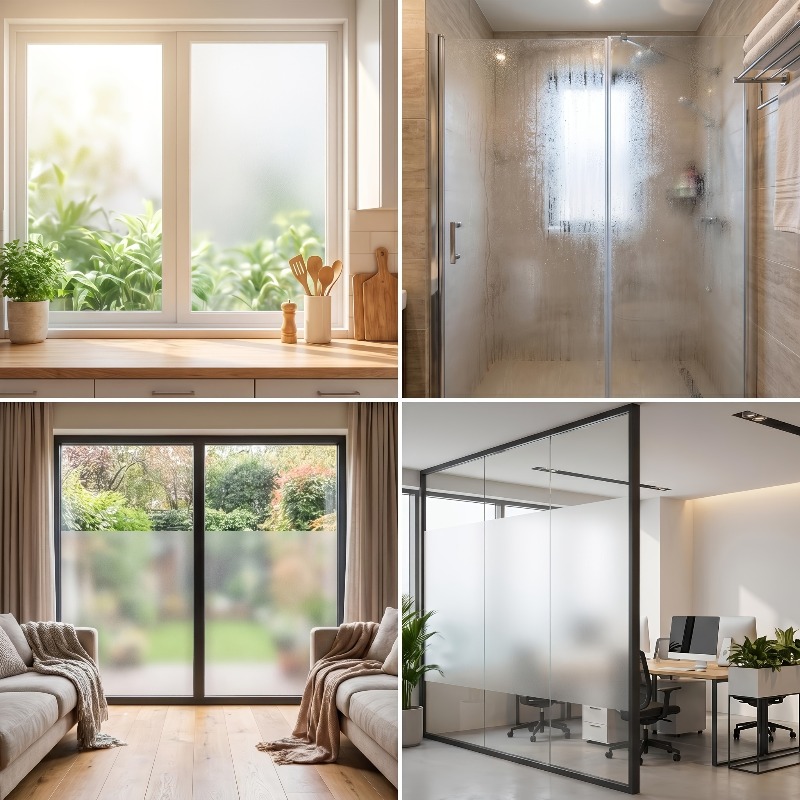 Pure White Frosted Privacy Win - đánh giá và giá Home Bathroom Glass