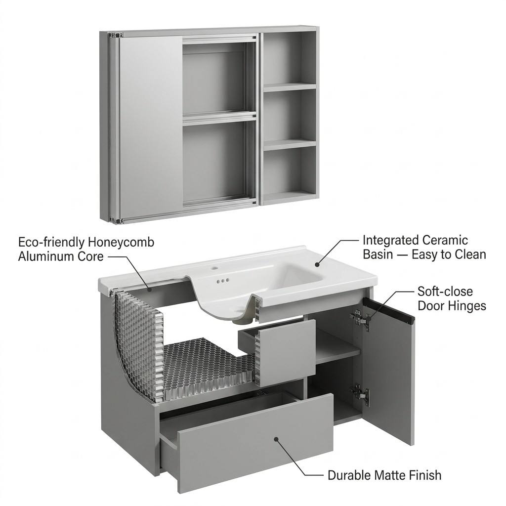 Bathroom CabinetModern Eco-Fri - đánh giá và giá Home Living Bathroom Vanity